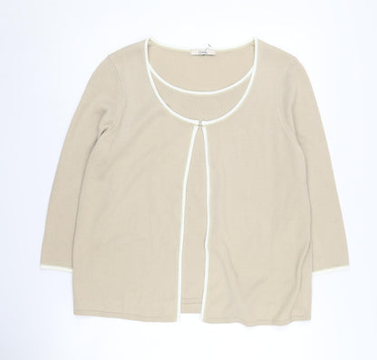 Womens UK Size 16 Marks and Spencer Beige Cardigan Jumper