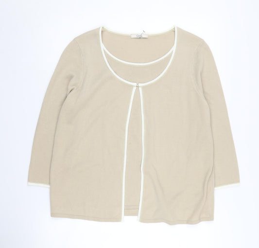 Womens UK Size 16 Marks and Spencer Beige Cardigan Jumper