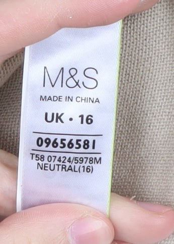 Womens UK Size 16 Marks and Spencer Beige Cardigan Jumper