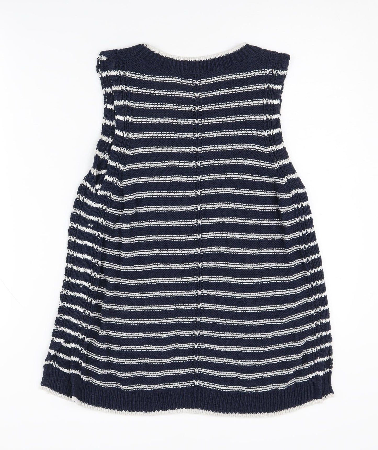 Banana Republic Women's Blue Striped Knitted Vest M