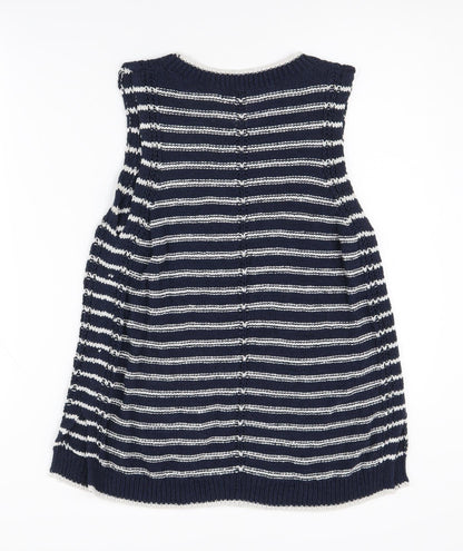 Banana Republic Women's Blue Striped Knitted Vest M