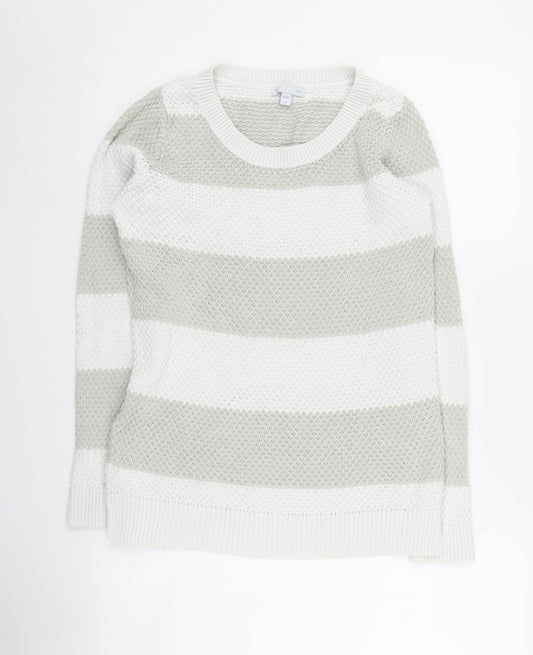 Gap Women's Ivory Striped Pullover Jumper M