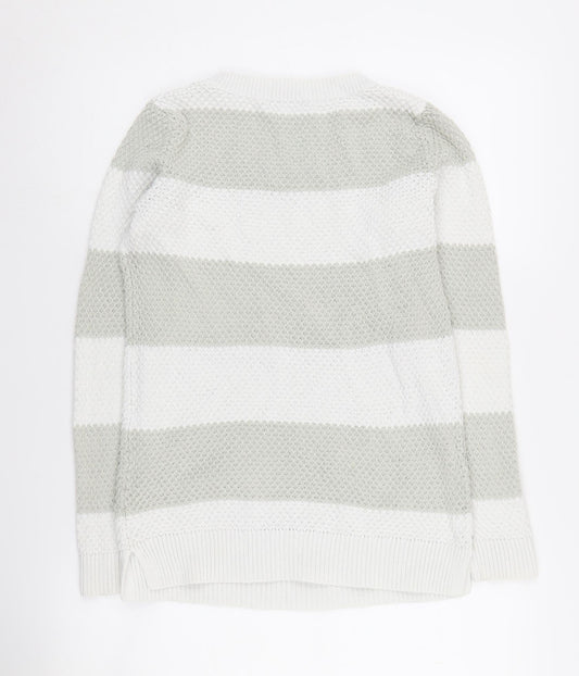 Gap Women's Ivory Striped Pullover Jumper M