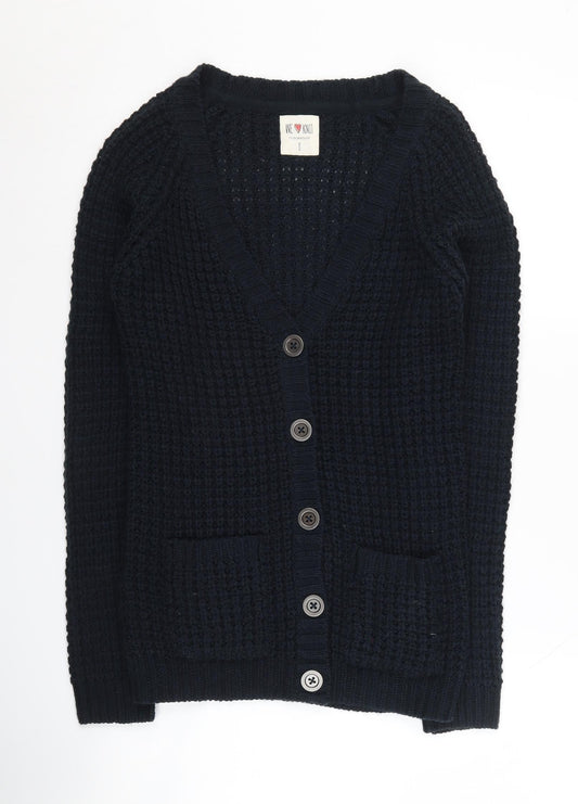 Womens UK Size S Clockhouse Black Cardigan Jumper