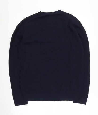 Massimo Dutti Men's Blue Pullover Jumper - Size M