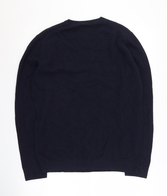 Massimo Dutti Men's Blue Pullover Jumper - Size M