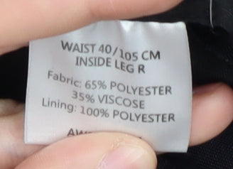 Greenwoods Men's Black Trousers Size 40 Regular Fit