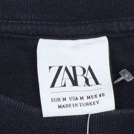 Zara Men's Black M Pullover Sweatshirt - Cotton Blend