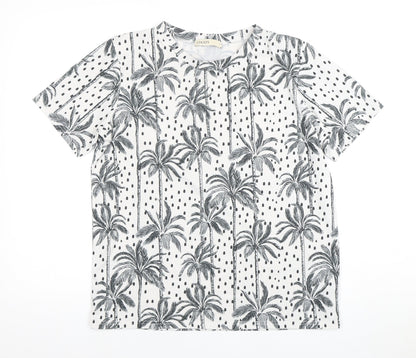 Womens UK Size S Oasis White Basic T-Shirt
