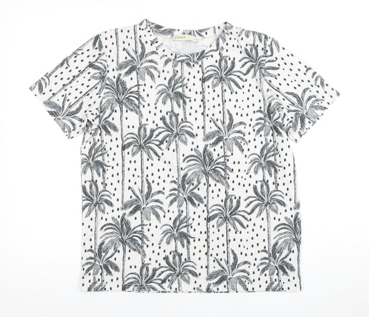 Womens UK Size S Oasis White Basic T-Shirt