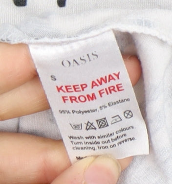Womens UK Size S Oasis White Basic T-Shirt