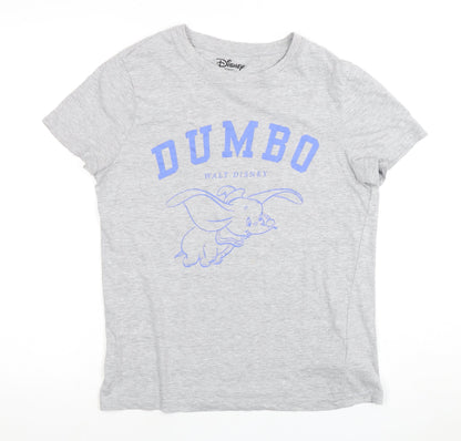 Disney XS Grey Dumbo Cartoon Graphic T-Shirt for Kids