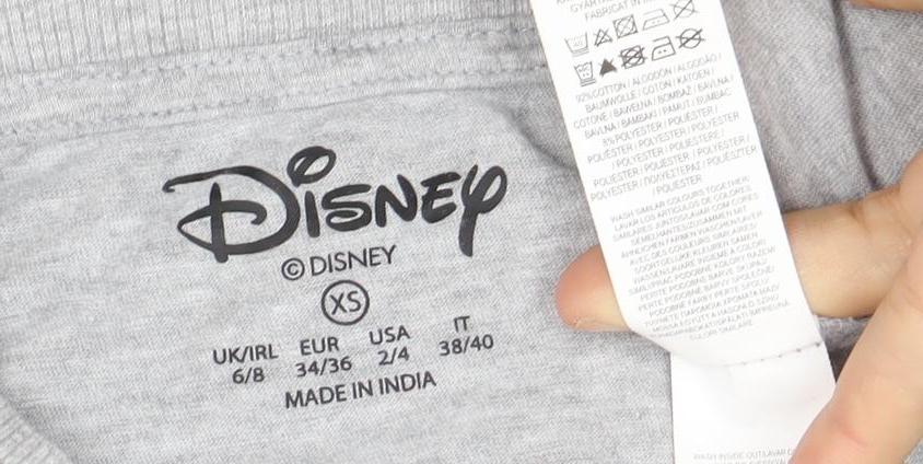 Disney XS Grey Dumbo Cartoon Graphic T-Shirt for Kids