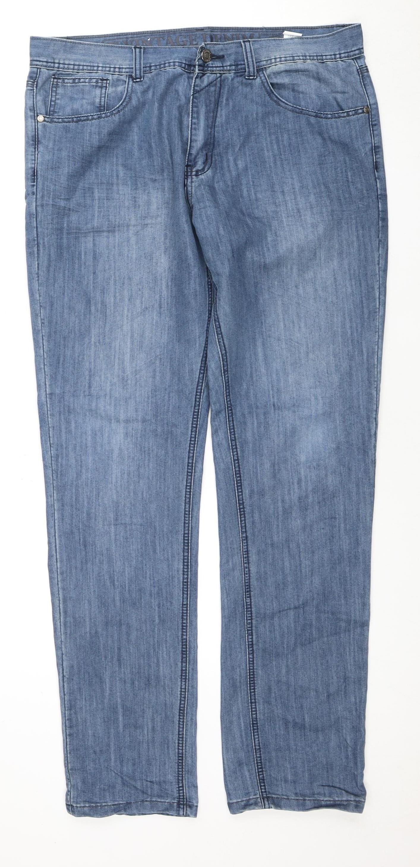 Code Jeans Men's Blue Vintage Denim Straight Jeans Size 46