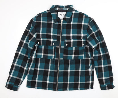 Mens UK Size XL Zara Blue Basic Jacket