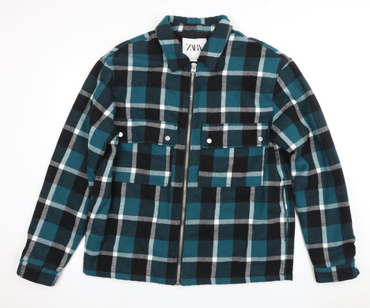 Mens UK Size XL Zara Blue Basic Jacket