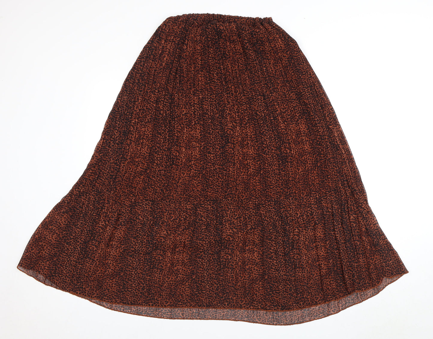 New Look Women's Brown Pleated Midi Skirt Size 6