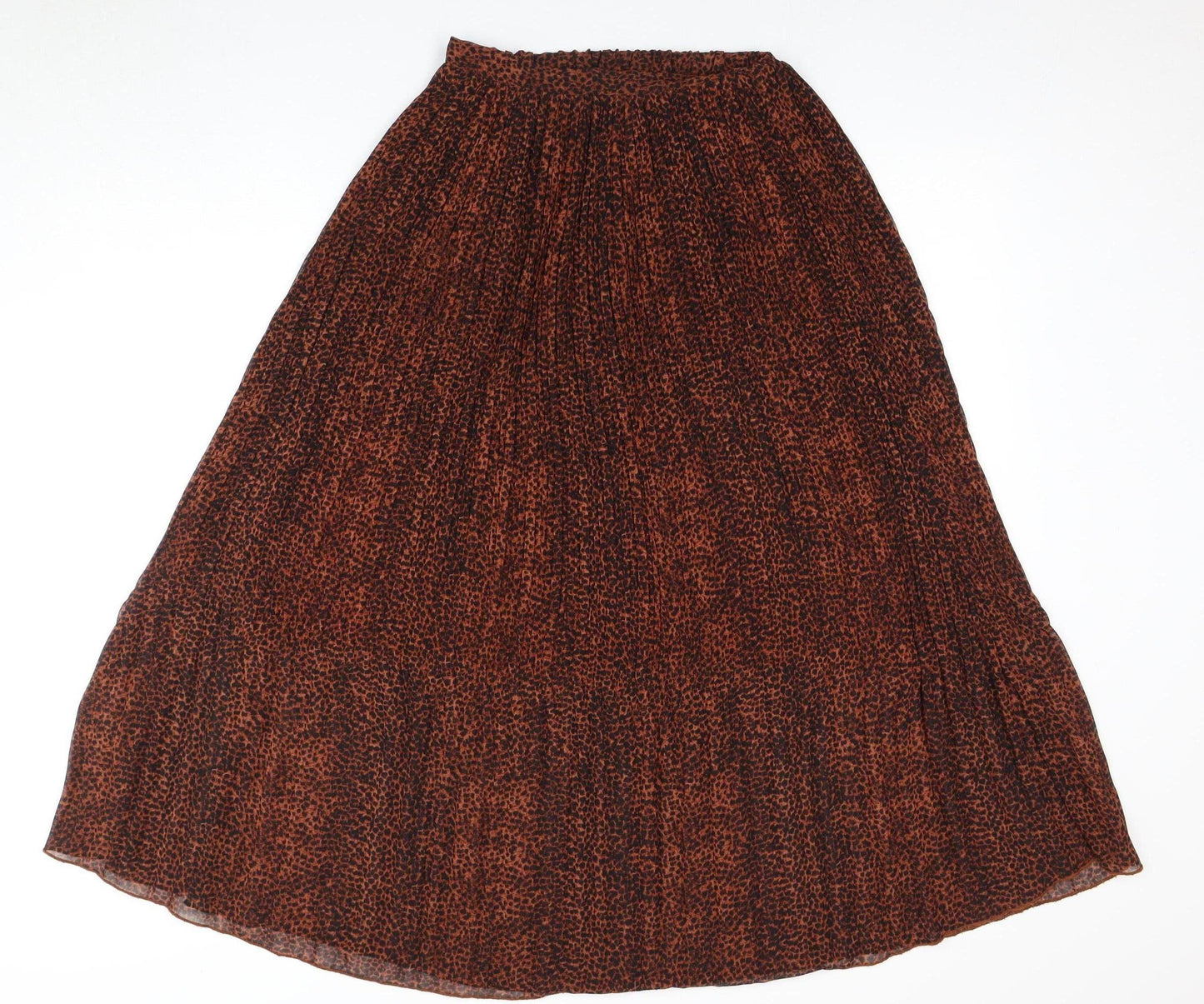 New Look Women's Brown Pleated Midi Skirt Size 6