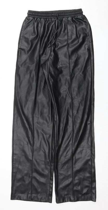 River Island Women's Black Straight-Leg Trousers Size 10