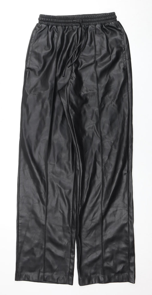 River Island Women's Black Straight-Leg Trousers Size 10