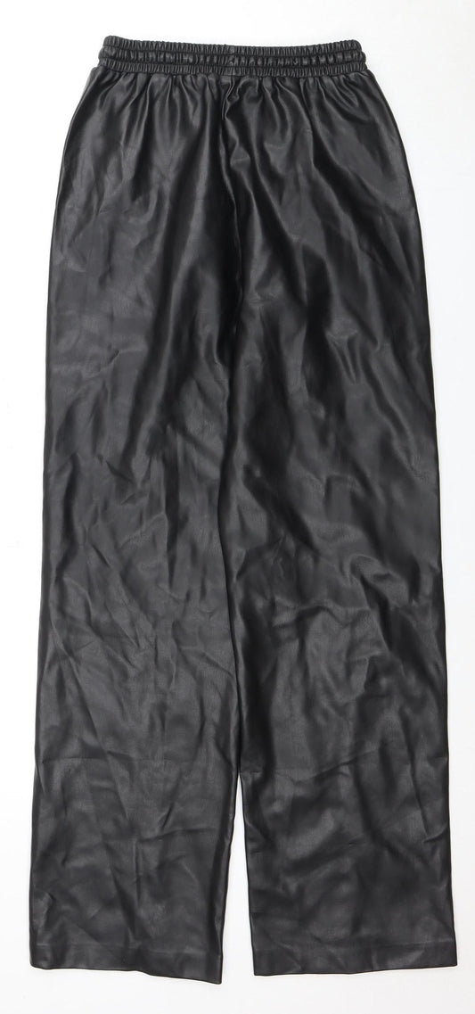 River Island Women's Black Straight-Leg Trousers Size 10