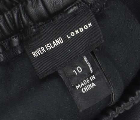 River Island Women's Black Straight-Leg Trousers Size 10