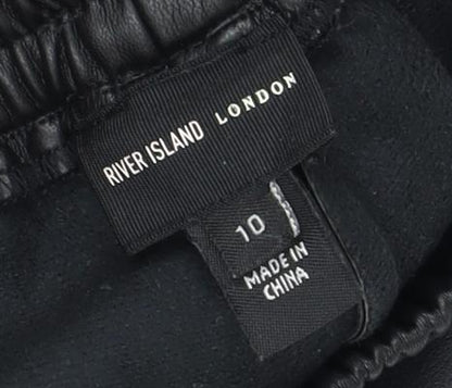 River Island Women's Black Straight-Leg Trousers Size 10