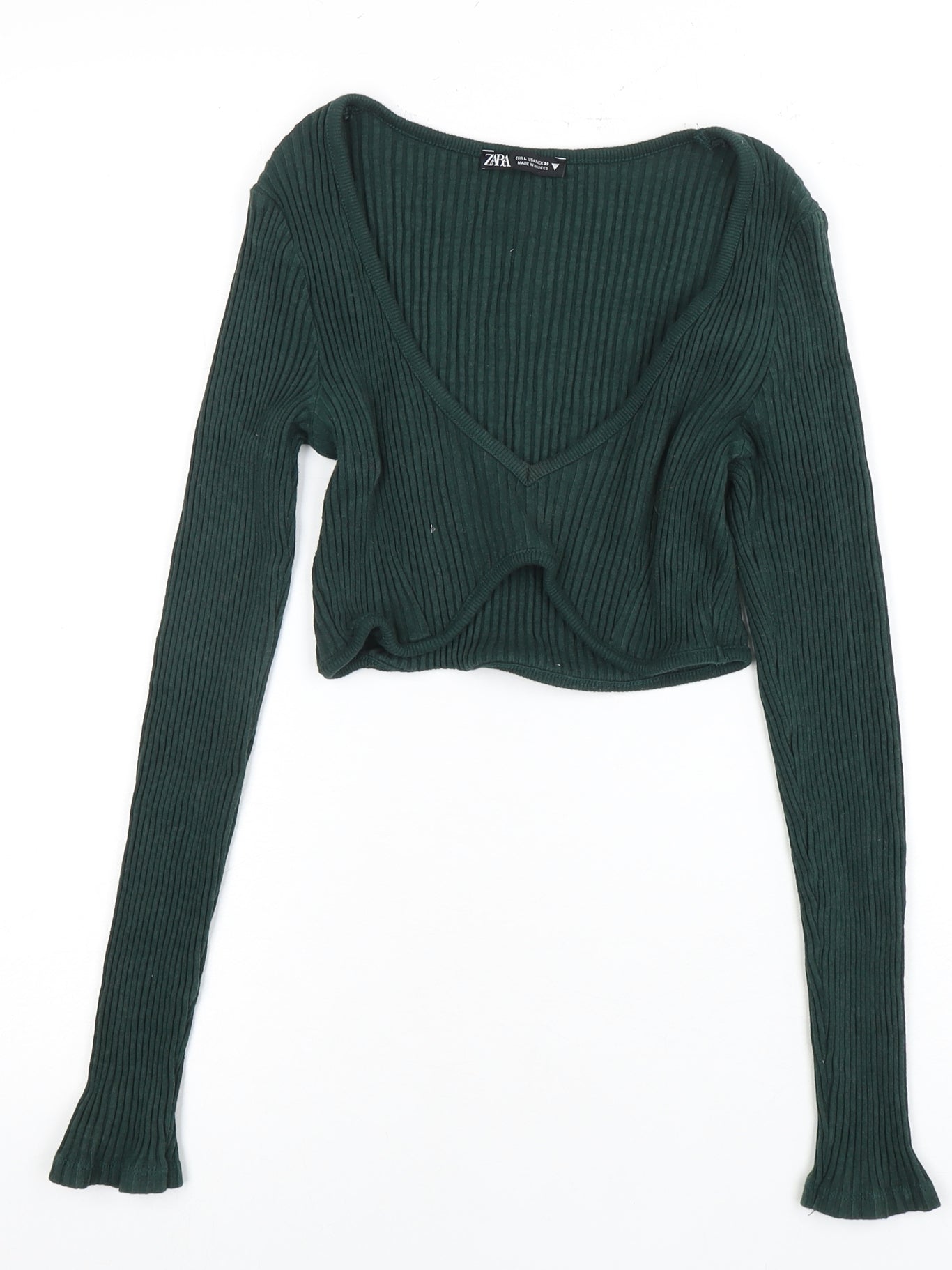 Womens UK Size 12 Zara Green Cropped