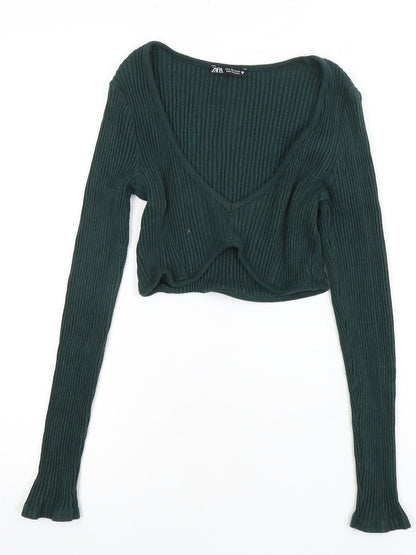 Womens UK Size 12 Zara Green Cropped