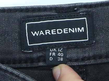 Womens UK Size 12 Warehouse  Skinny Black Jeans