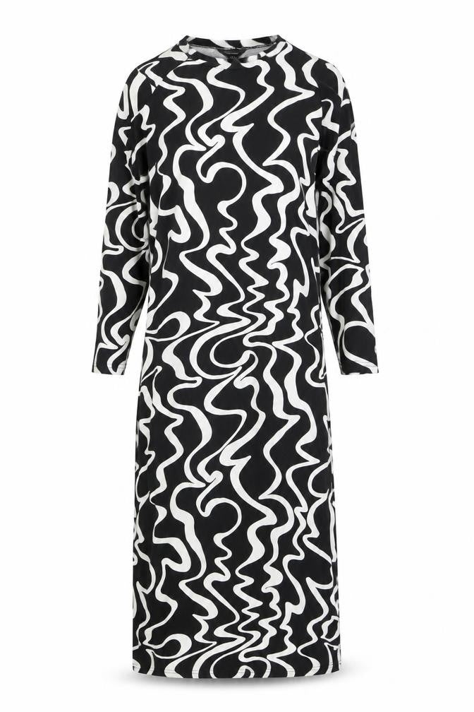 New Look Women's Black Geometric Dress S