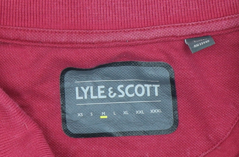 Lyle & Scott Men's Red Polo Shirt M, Short Sleeve