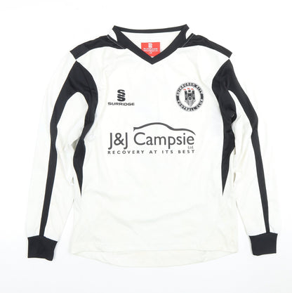 Surridge Boys Football Jersey White Black L Long Sleeve