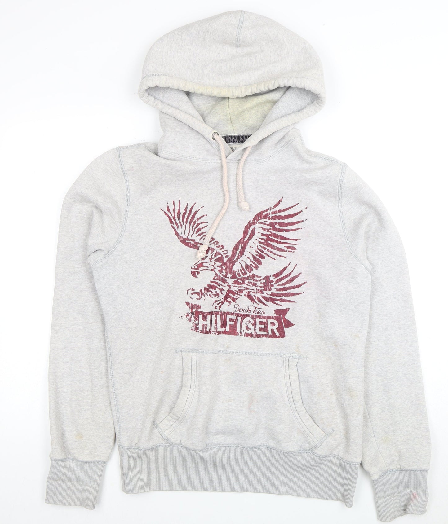 Mens UK Size L Hilfiger Denim Grey Pullover Hoodie