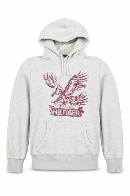 Mens UK Size L Hilfiger Denim Grey Pullover Hoodie