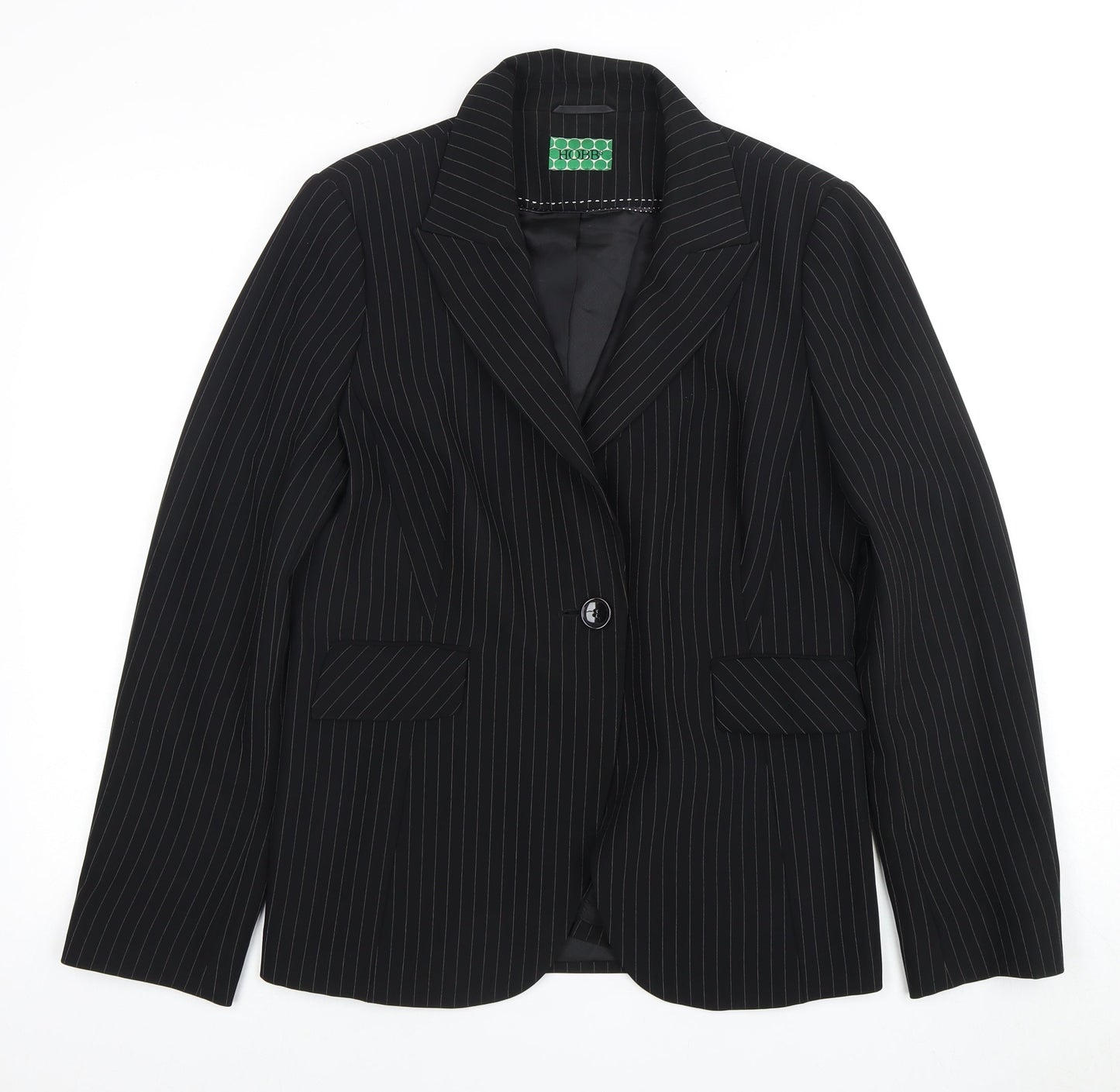 Hobbs Women's Black Pinstripe Blazer Size 14