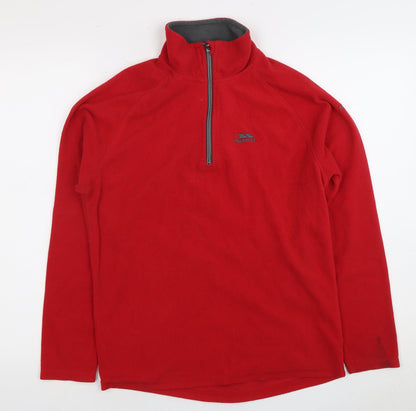 Mens UK Size XS Trespass Red 1/4 Zip Sweatshirt
