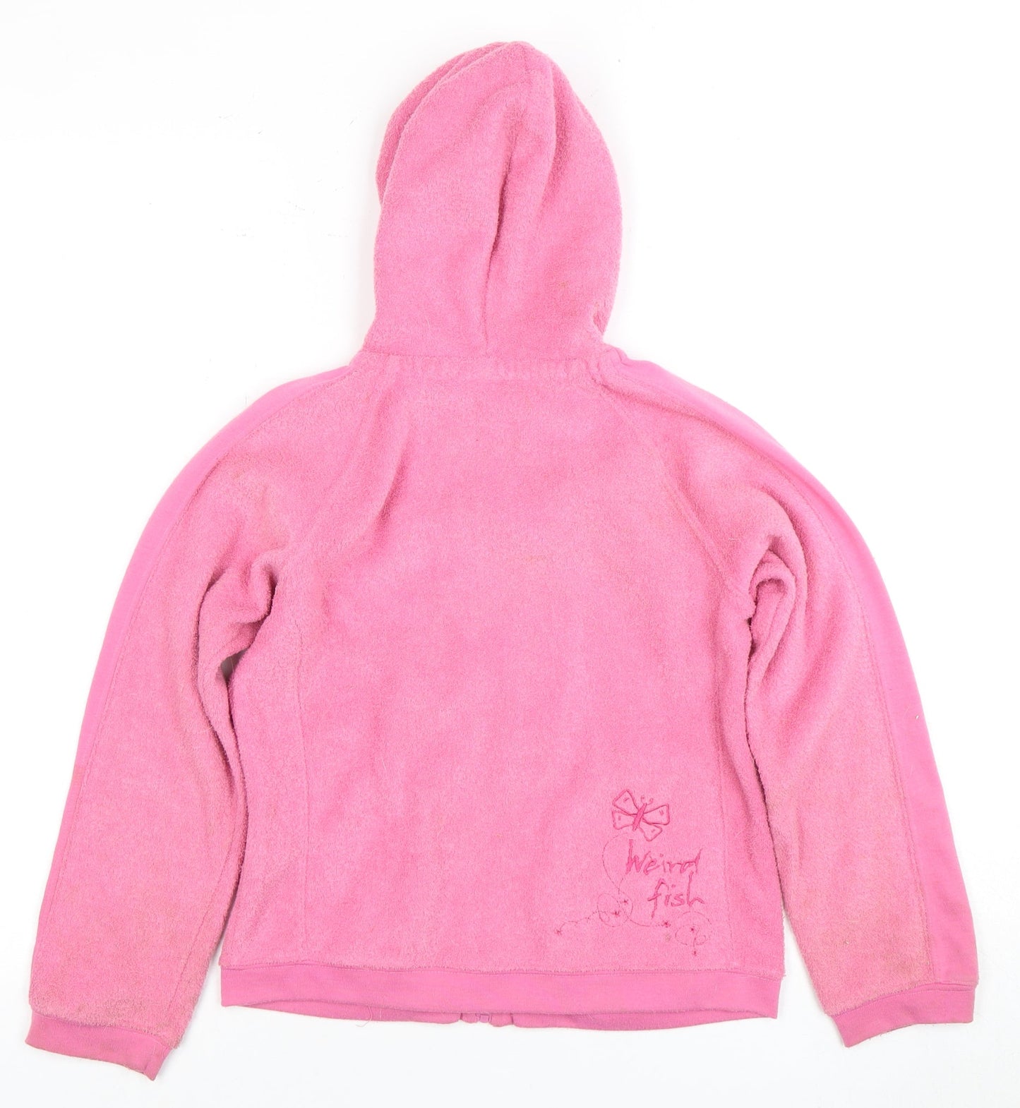 Weird Fish Girls Pink Fleece Jacket, Size 7, Casual