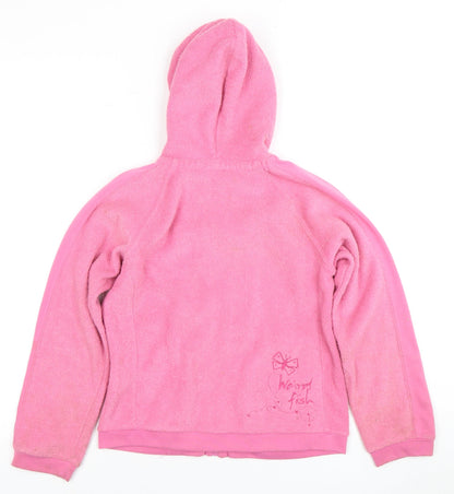 Weird Fish Girls Pink Fleece Jacket, Size 7, Casual