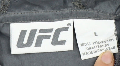 UFC Boys Grey Anorak Jacket L - Hooded Zip Activewear