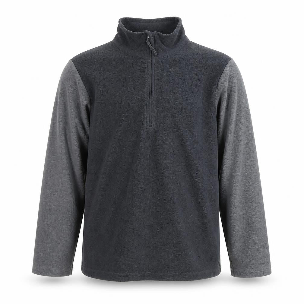 Front view of Mountain Warehouse boys’ black fleece pullover hoodie 11-12
