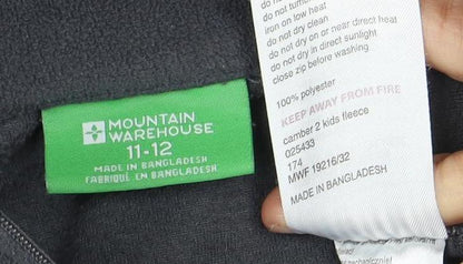 Mountain Warehouse Boys Black Fleece Pullover Hoodie 11-12