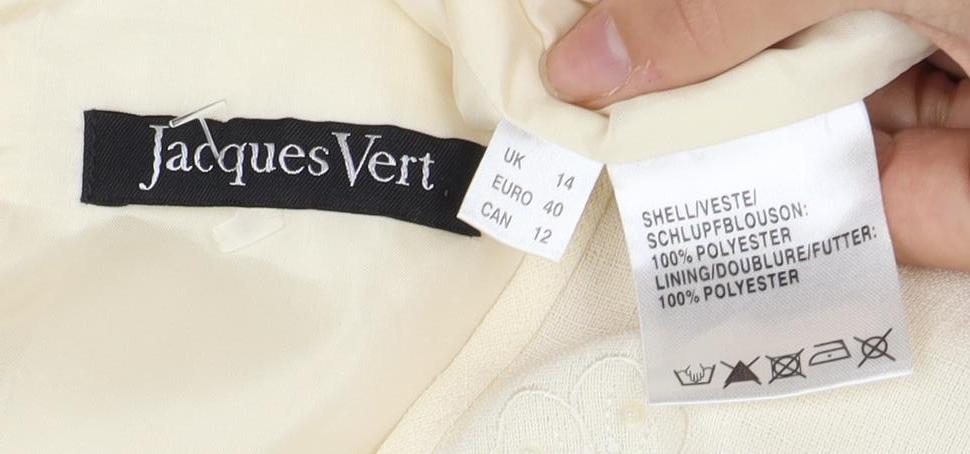 Womens UK Size 14 Jacques Vert Ivory Basic Blouse