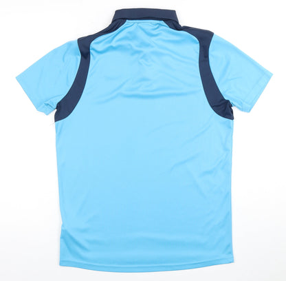 Joma Men's Blue Colourblock Football Polo Shirt S