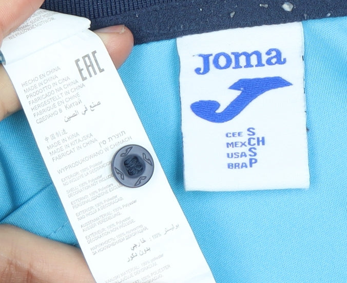 Joma Men's Blue Colourblock Football Polo Shirt S