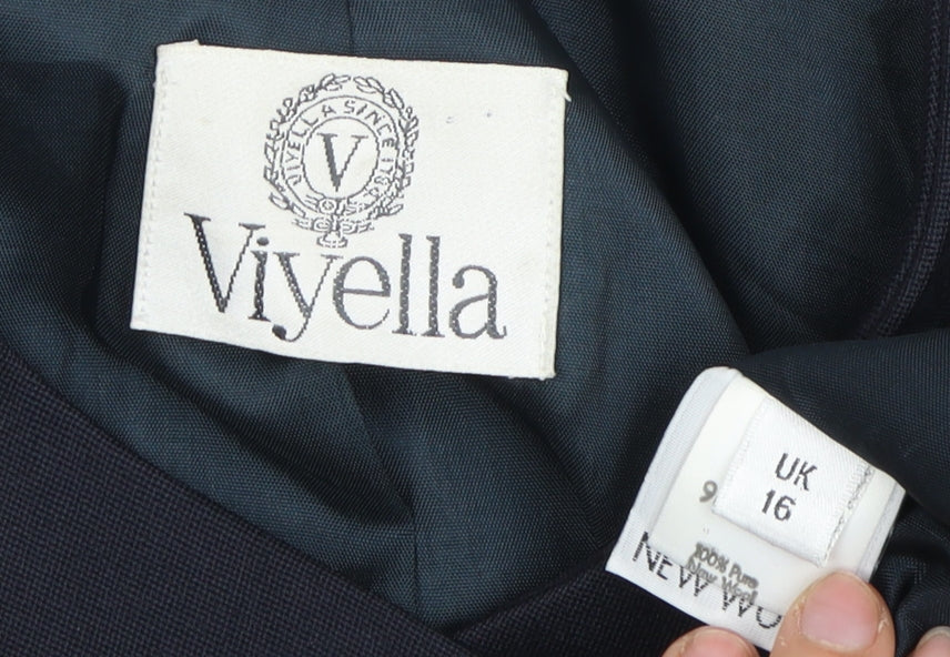 Viyella Women's Blue Wool Suit Jacket Size 16