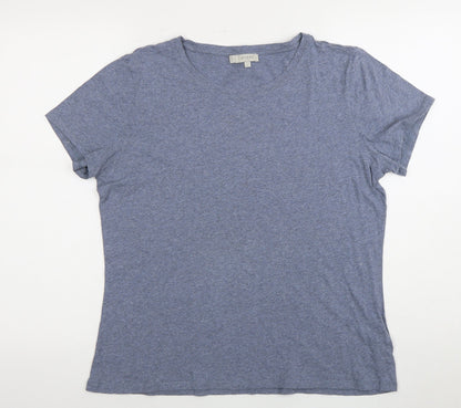 Womens UK Size L Hobbs Blue Basic T-Shirt