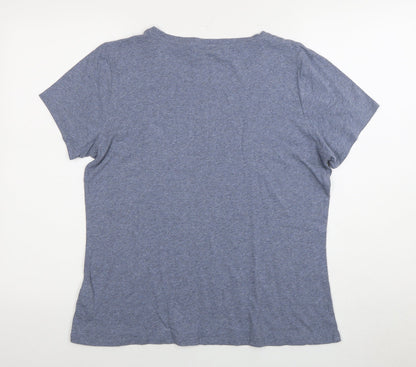 Womens UK Size L Hobbs Blue Basic T-Shirt