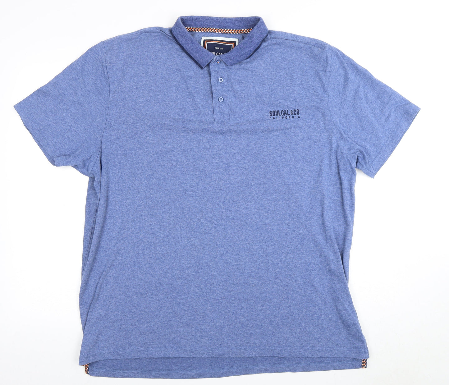 SoulCal & Co Men's Blue 3XL Polo Shirt, Casual Summer Wear