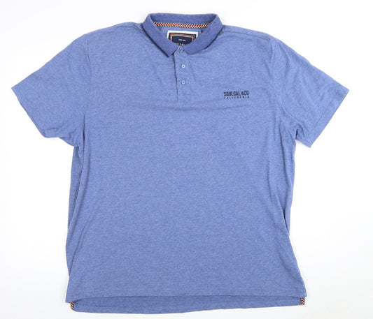 SoulCal & Co Men's Blue 3XL Polo Shirt, Casual Summer Wear
